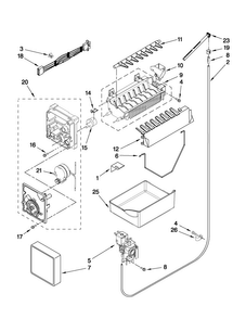 Icemaker Parts Diagram and Parts List for MBR1953YES2  Maytag Refrigerator