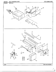 Ice Maker And Bin Diagram and Parts List for 24712  Maytag Refrigerator