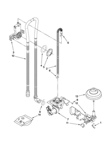 Fill, Drain And Overfill Parts Diagram and Parts List for MDB6709AWB1  Maytag Dishwasher