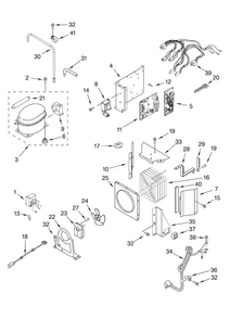Upper Unit Parts Diagram and Parts List for JF42SEFXDB00  Jenn-Air Refrigerator