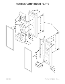 Part Location Diagram of W10910856 Whirlpool DOOR ASSEMBLY