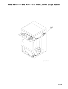Wire Harnesses/Wiresgas Front Control Single Diagram and Parts List for LDGE5BGS113TW01 1912999999 Speed Queen Dryer