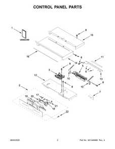 Control Panel Parts Diagram and Parts List for JJW3830IM01  Maytag Range