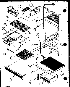 Shelves Diagram and Parts List for TR18QB2L-P1111308WL  Amana Refrigerator