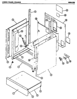02 - Lower Frame Diagram and Parts List for 3094000  Litton Microwave Oven Combo