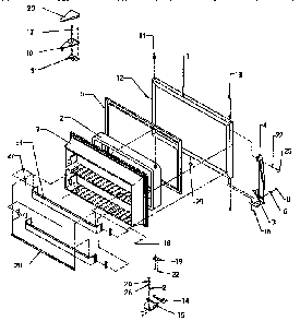 Freezer Door Diagram and Parts List for TX18R-P1158412W  Amana Refrigerator