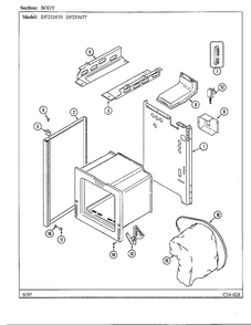 Body Diagram and Parts List for DF253670  Magic Chef Range