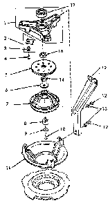 Bearing Housing, Brake, Pulley And Pivot Dome Diagram and Parts List for NA6621W33821  Speed Queen Washer