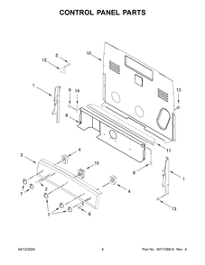 Control Panel Parts Diagram and Parts List for ACR4203MNB1  Amana Range