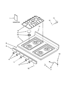 Cooktop Parts Diagram and Parts List for AGR4230BAW0  Amana Range