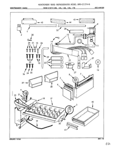 Ice Maker Diagram and Parts List for 21374B  Admiral Refrigerator