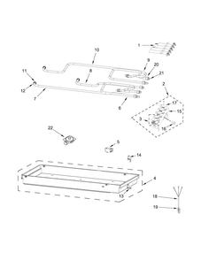 Burner Box, Gas Valves And Switch Parts Diagram and Parts List for JGC7530BS00  Jenn-Air Cooktop