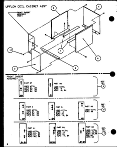 Upflow Cabinet Assembly Diagram and Parts List for CCU24 P1101803C Amana Air Conditioner