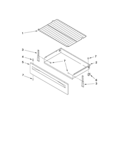 Drawer & Broiler Parts Diagram and Parts List for AER5523XAW0  Amana Range