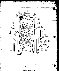 Door Assembly Diagram and Parts List for U23B P60345-52W Amana Freezer