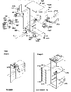 Cabinet Parts Diagram and Parts List for SRD522TW-P1313301WW  Amana Refrigerator
