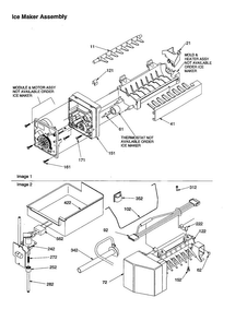 Icemaker Assembly Diagram and Parts List for BC21VL-P1325004WL  Amana Refrigerator