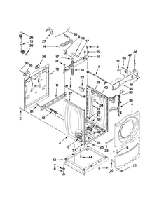 Washer Cabinet Parts Diagram and Parts List for MLE20PDBYW1  Maytag Washer Dryer Combo