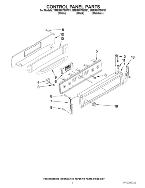 02 - CONTROL PANEL PARTS Diagram and Parts List for YMER8875WS1  Maytag Range