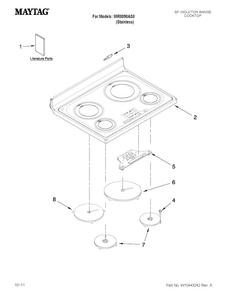 Cooktop Parts Diagram and Parts List for MIR8890AS0  Maytag Range