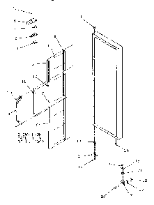 Door Hinge And Trim Diagram and Parts List for SSD21SL-P1193901WL  Amana Refrigerator