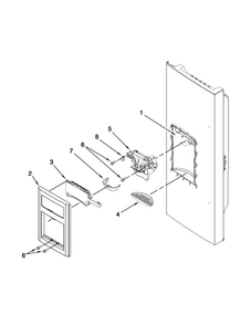 Dispenser Front Parts Diagram and Parts List for JFI2089AEP12  Jenn-Air Refrigerator
