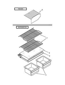 Shelf Parts Diagram and Parts List for A4TXNWFWW03  Amana Refrigerator
