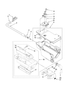 Dispenser Parts Diagram and Parts List for MHWE300VW12  Maytag Washer