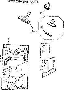 Attachment Parts Diagram and Parts List for 11629890  Kenmore Canister Vacuum