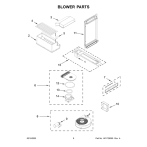 Blower Parts Diagram and Parts List for JDS1750ML2  Jenn-Air Range