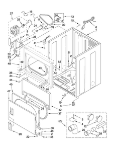 Cabinet Parts Diagram and Parts List for MGDC700VJ0  Maytag Dryer