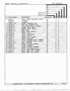 Shelves And Accessories Page 2 Diagram and Parts List for 19124-0  Admiral Refrigerator