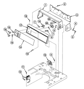 Control Panel Diagram and Parts List for SWT920WN1124  Speed Queen Washer