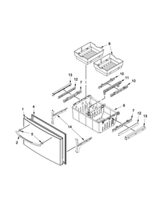 Freezer Door Parts Diagram and Parts List for MFI2269VEB9  Maytag Refrigerator