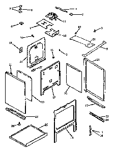 Cabinet Assembly Diagram and Parts List for ARH664E-P1130981NE  Amana Range
