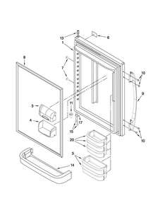 Refrigerator Door Parts Diagram and Parts List for ABB1927VEB2  Amana Refrigerator
