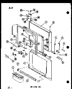 Upper Door Parts Diagram and Parts List for TSC-18E-L-P74568-3WL  Amana Refrigerator