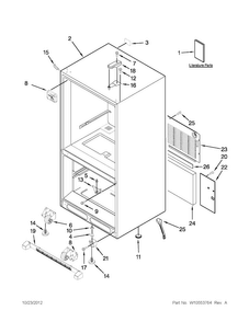 Cabinet Parts Diagram and Parts List for ABB1921WEW3  Amana Refrigerator