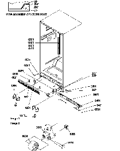 Ladders, Lower Cabinet And Rollers Diagram and Parts List for TR18VL-P1307401WL  Amana Refrigerator