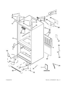 Cabinet Parts Diagram and Parts List for JFC2089WEP11  Jenn-Air Refrigerator