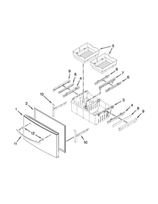 Freezer Door Parts Diagram and Parts List for JFX2597AEM2  Jenn-Air Refrigerator