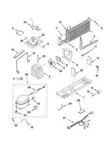 Unit Parts Diagram and Parts List for A8RXNGMWS01  Amana Refrigerator