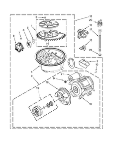 Pump And Motor Parts Diagram and Parts List for MDB7749SBM3  Maytag Dishwasher