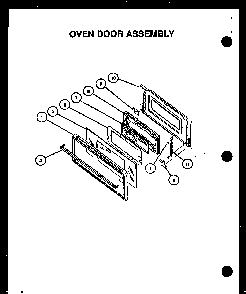 Oven Door Assembly Diagram and Parts List for RLS258UW P1141140NW Caloric Range