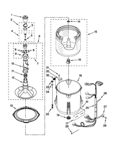 Basket And Tub Parts Diagram and Parts List for NTW4700YQ0  Amana Washer