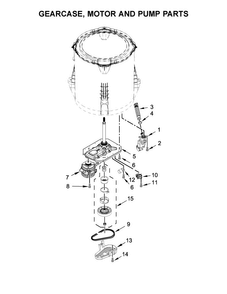 Gearcase, Motor And Pump Parts Diagram and Parts List for MAT20PDAWW0  Maytag Washer