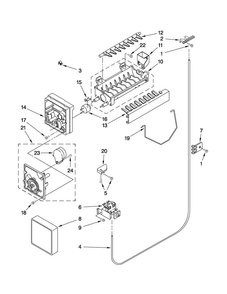 Icemaker Parts Diagram and Parts List for ASD2520WRW00  Amana Refrigerator