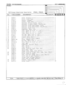Inner Door Page 2 Diagram and Parts List for 22752  Maytag Refrigerator