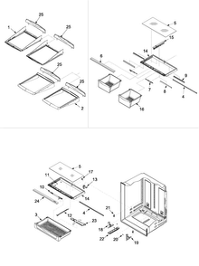 Refrigerator Shelving Diagram and Parts List for ARB2217CW1  Amana Refrigerator