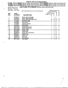 Cabinet Back Page 2 Diagram and Parts List for TL120Q  Amana Refrigerator
